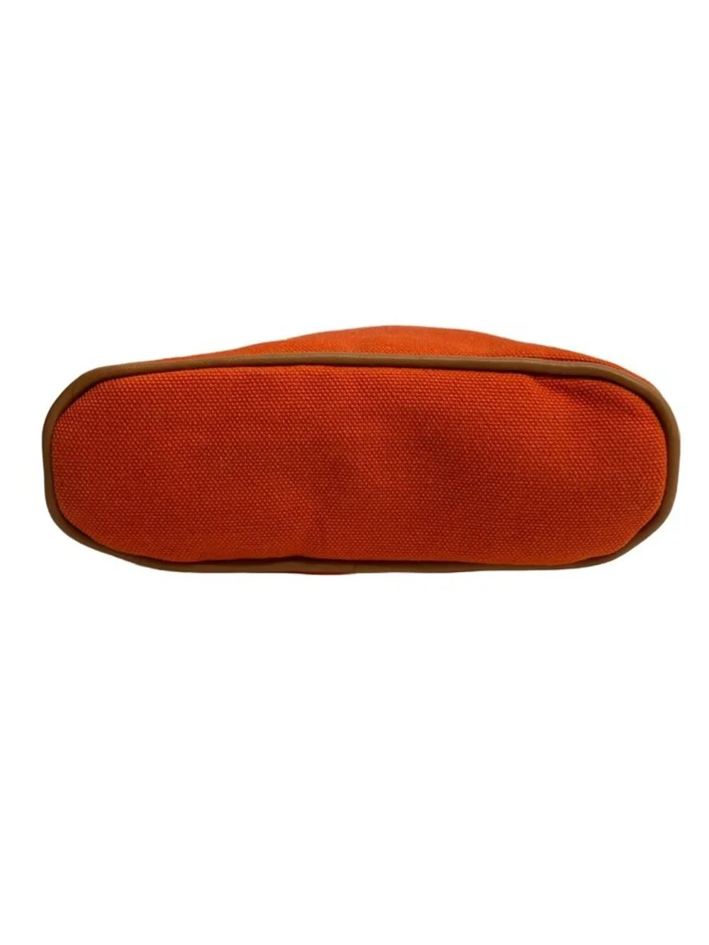 Hermes Pouch Orange Light Brown Silver Leather
